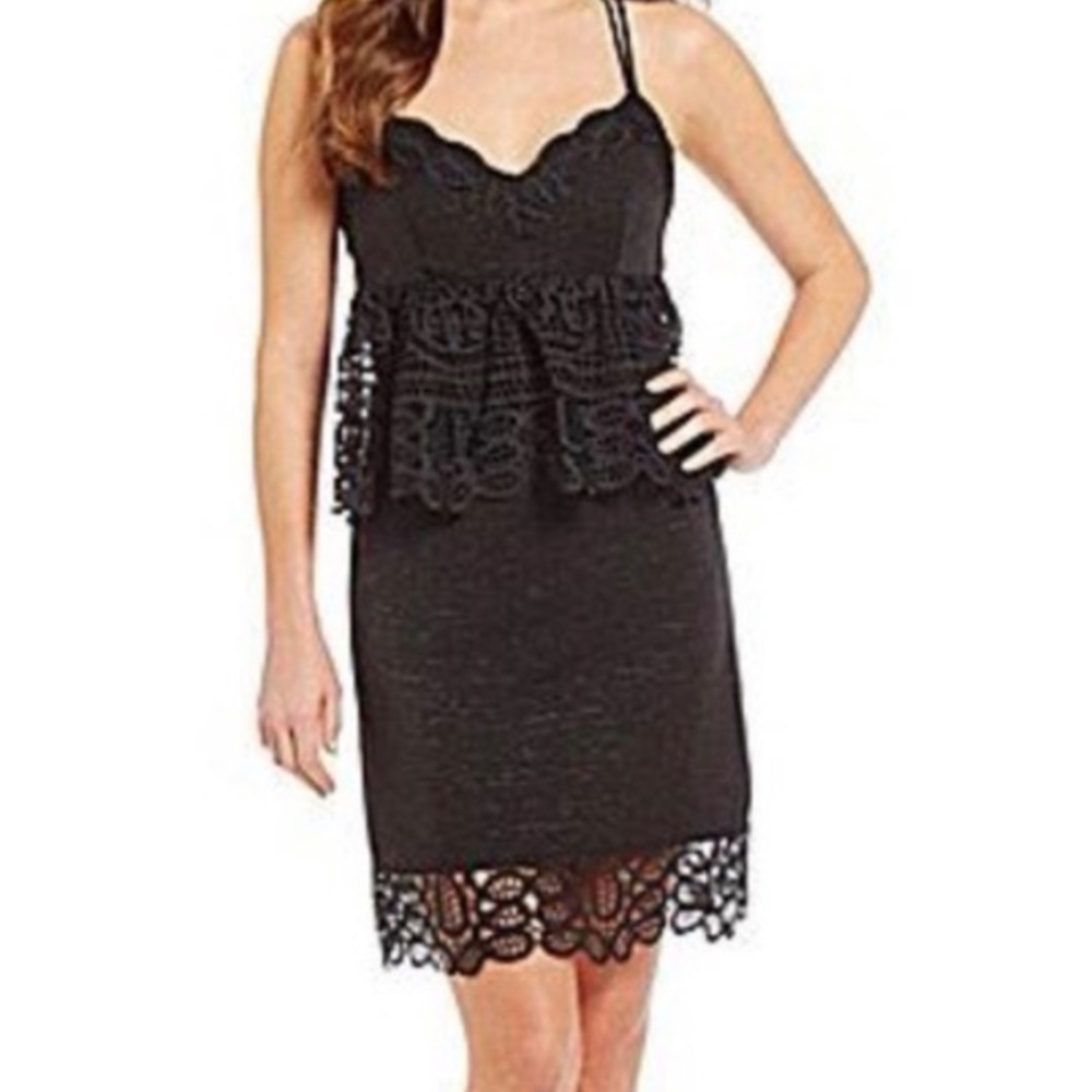 Gianni Bini Monica Black Lace Peplum Dress NWT 4 - Picture 8 of 8
